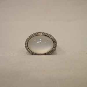 COPY - Yurman oval moonstone and diamond ring